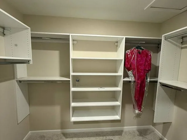 Custom walk-in closet build with shelving and double hang — Algonquin, IL